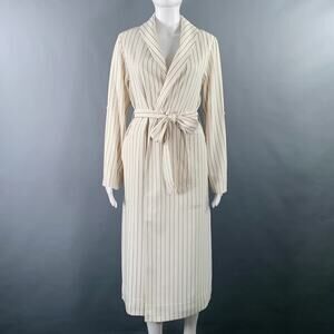 Aritzia Babaton Beige Pinstripes Kahlo Robe Jacket S